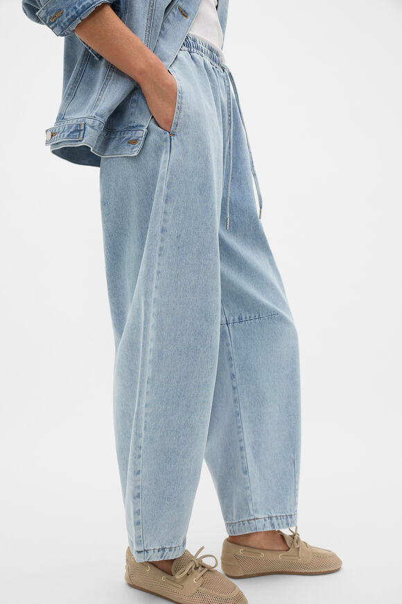 Soft Denim Elasticated Pant   Chalk Blue Wash  hi-res