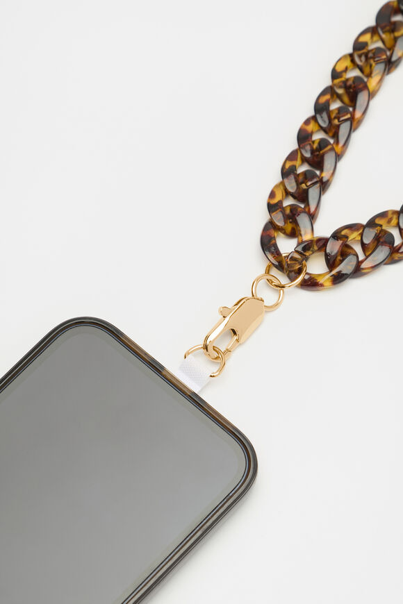 Resin Wrist Phone Strap  Dark Tort  hi-res