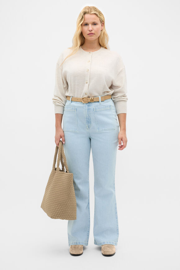Australian Merino Relaxed Cardigan  Mist Marle  hi-res