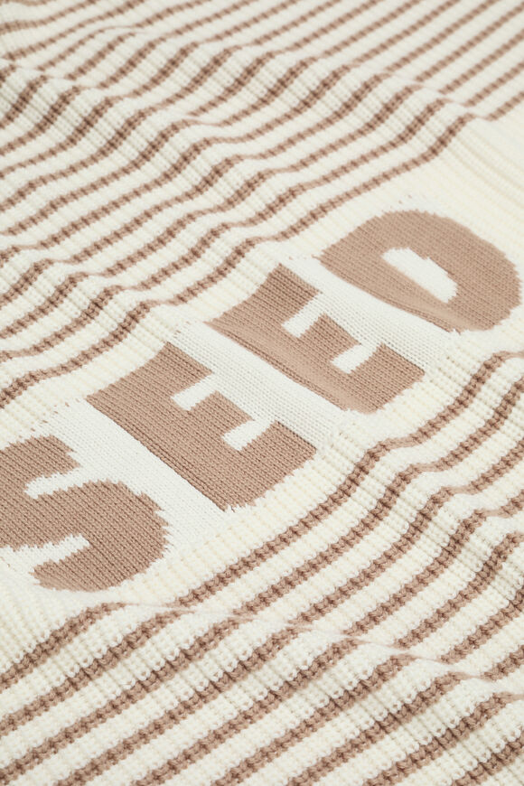 Logo Stripe Knit Blanket  Acorn Stripe  hi-res