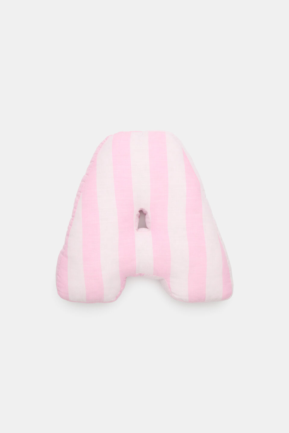 Pink Stripe Initial Cushion  A