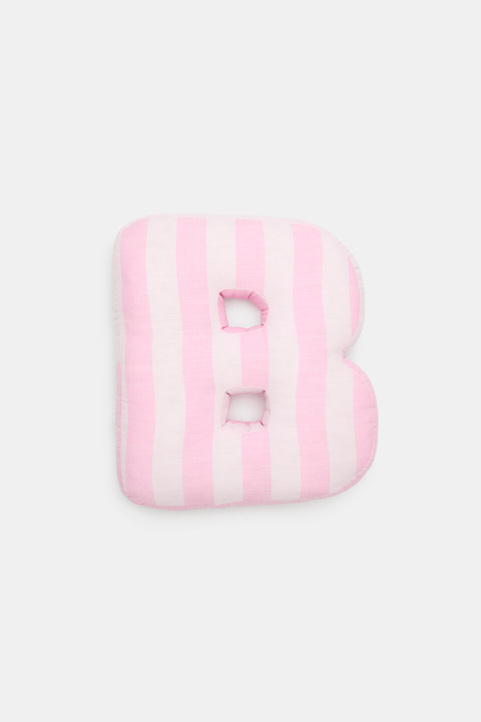Pink Stripe Initial Cushion  B