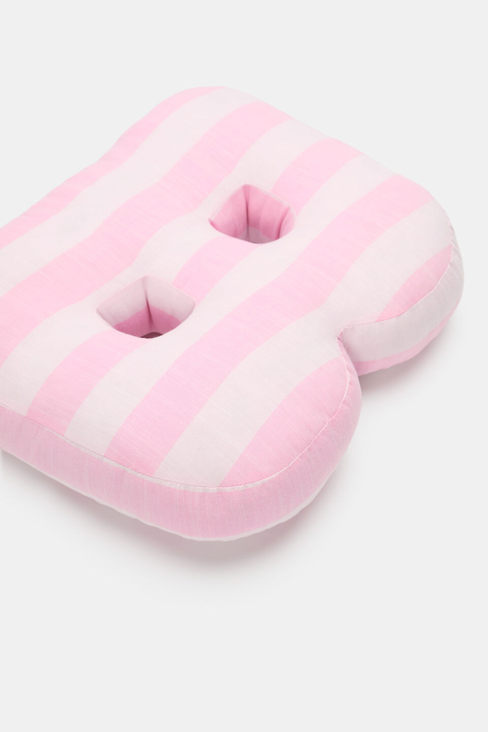 Pink Stripe Initial Cushion  B
