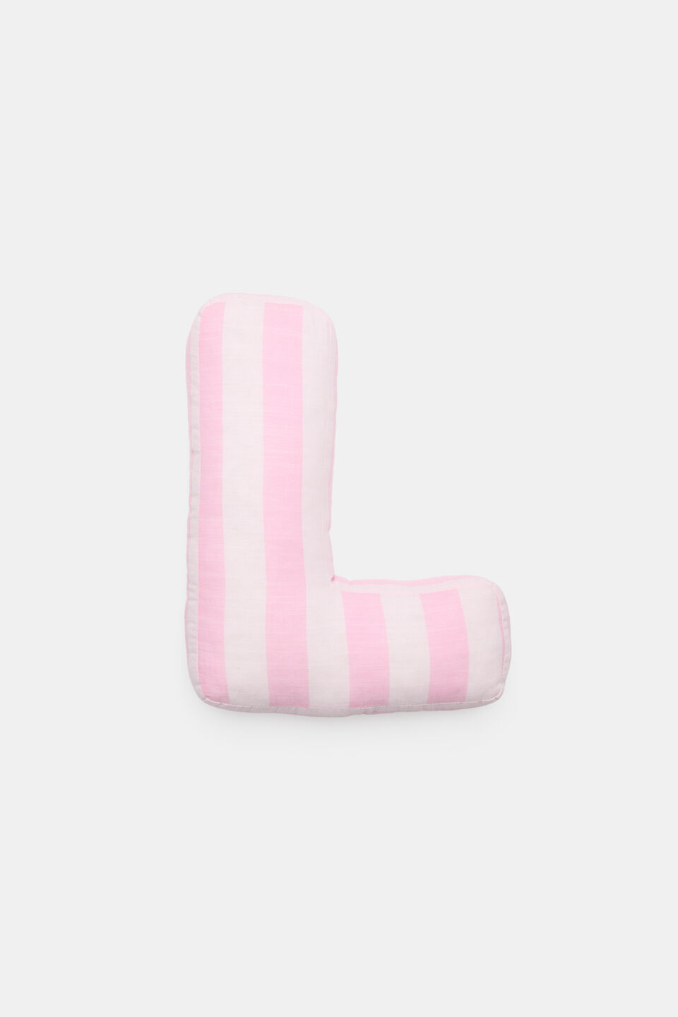 Pink Stripe Initial Cushion  L