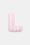 Pink Stripe Initial Cushion  L  hi-res