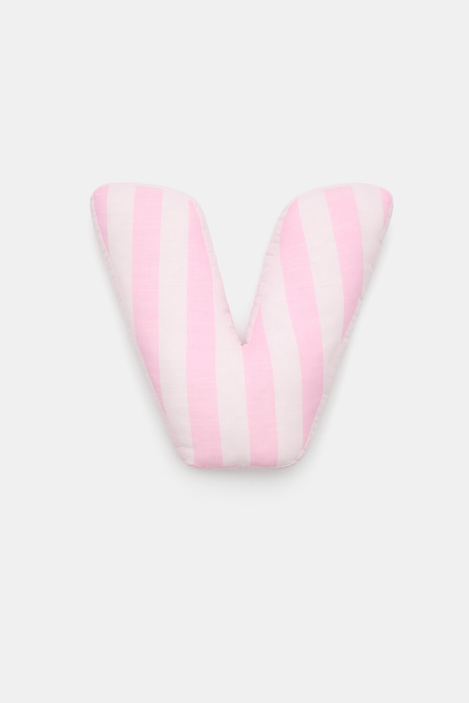 Pink Stripe Initial Cushion  V