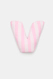 Pink Stripe Initial Cushion  V  hi-res