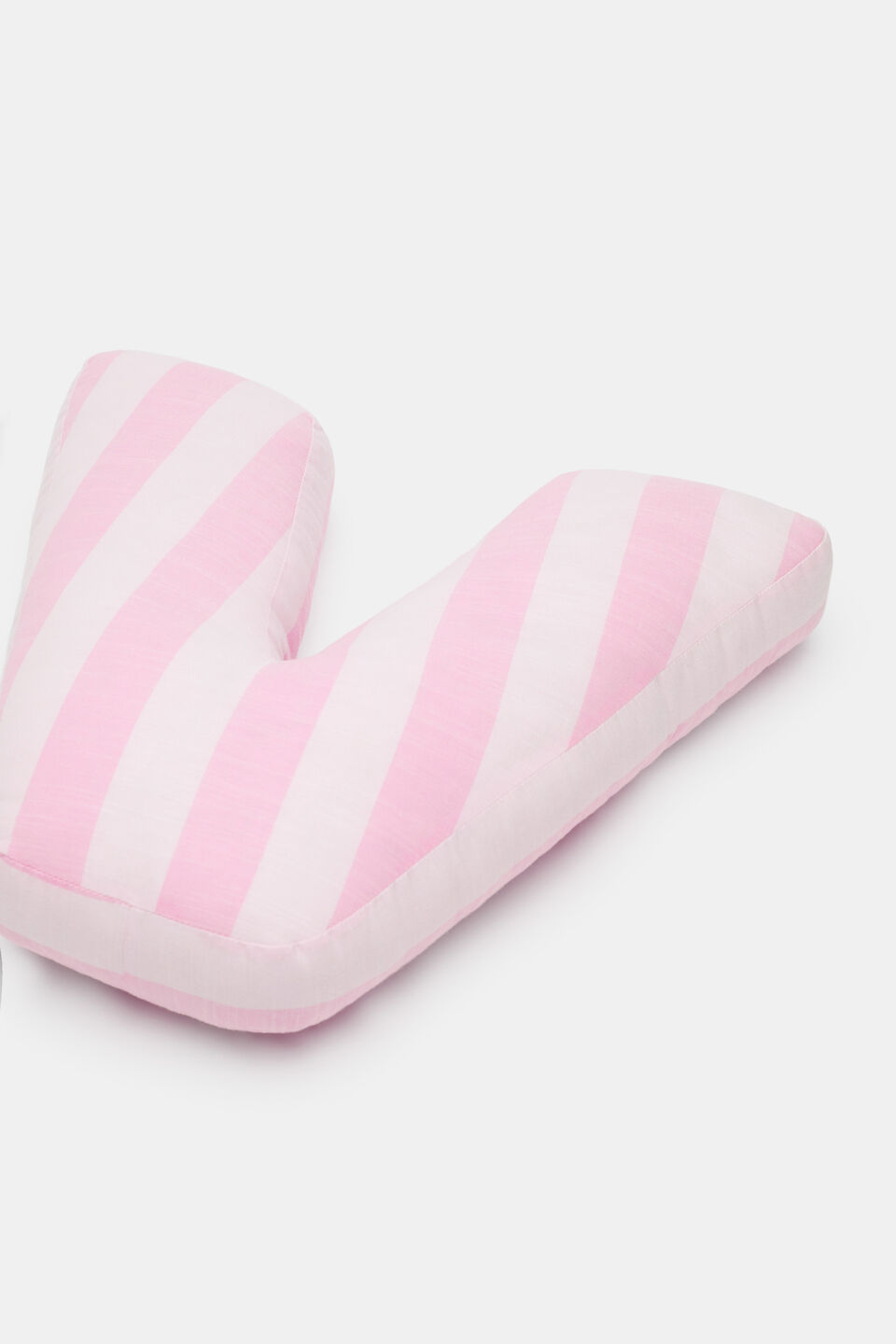 Pink Stripe Initial Cushion  V