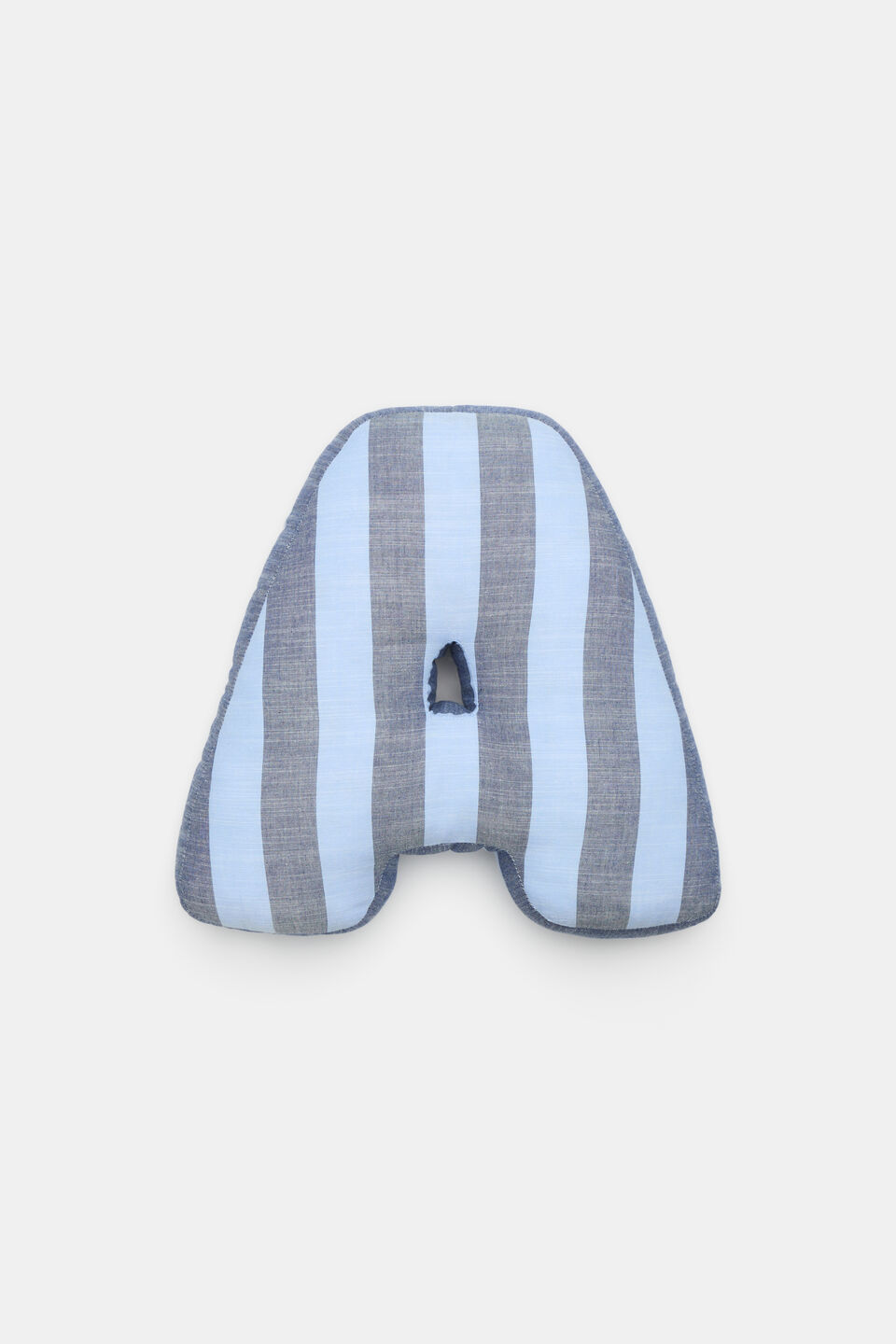 Blue Stripe Initial Cushion  A