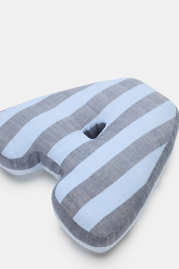 Blue Stripe Initial Cushion  A  hi-res
