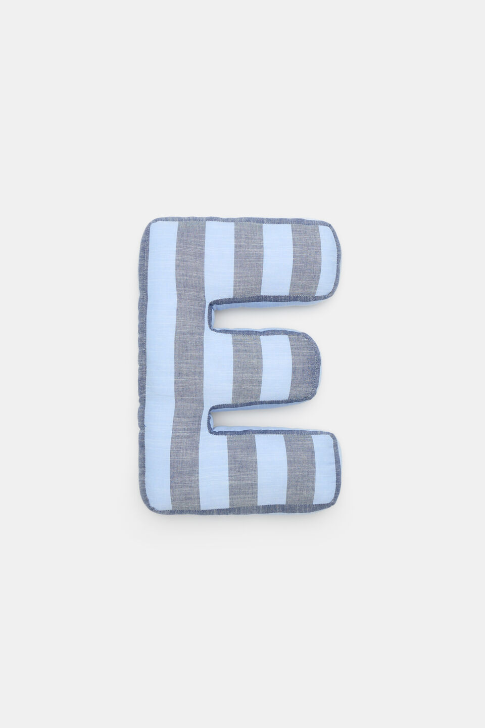 Blue Stripe Initial Cushion  E
