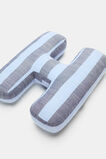 Blue Stripe Initial Cushion  H  hi-res