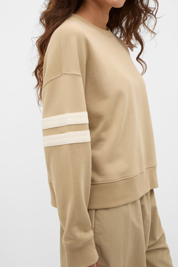 Contrast Detail Crew Neck Sweat  Caramel Clay  hi-res