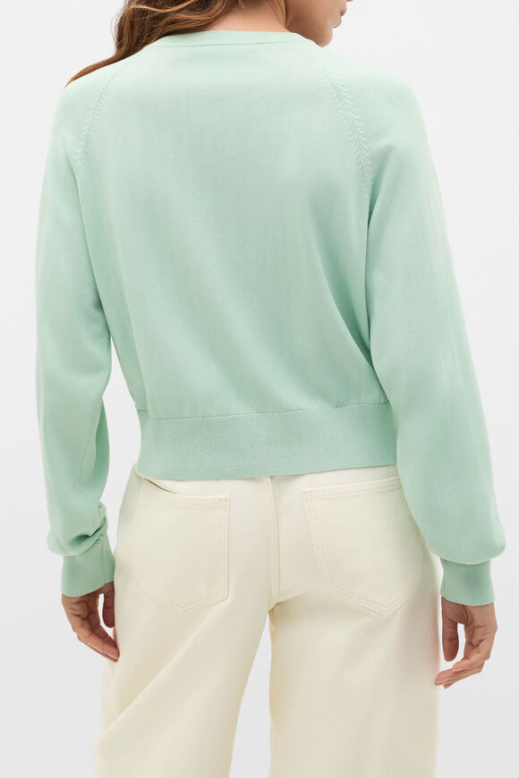 Cotton Blend Raglan Cardigan  Soft Moss  hi-res