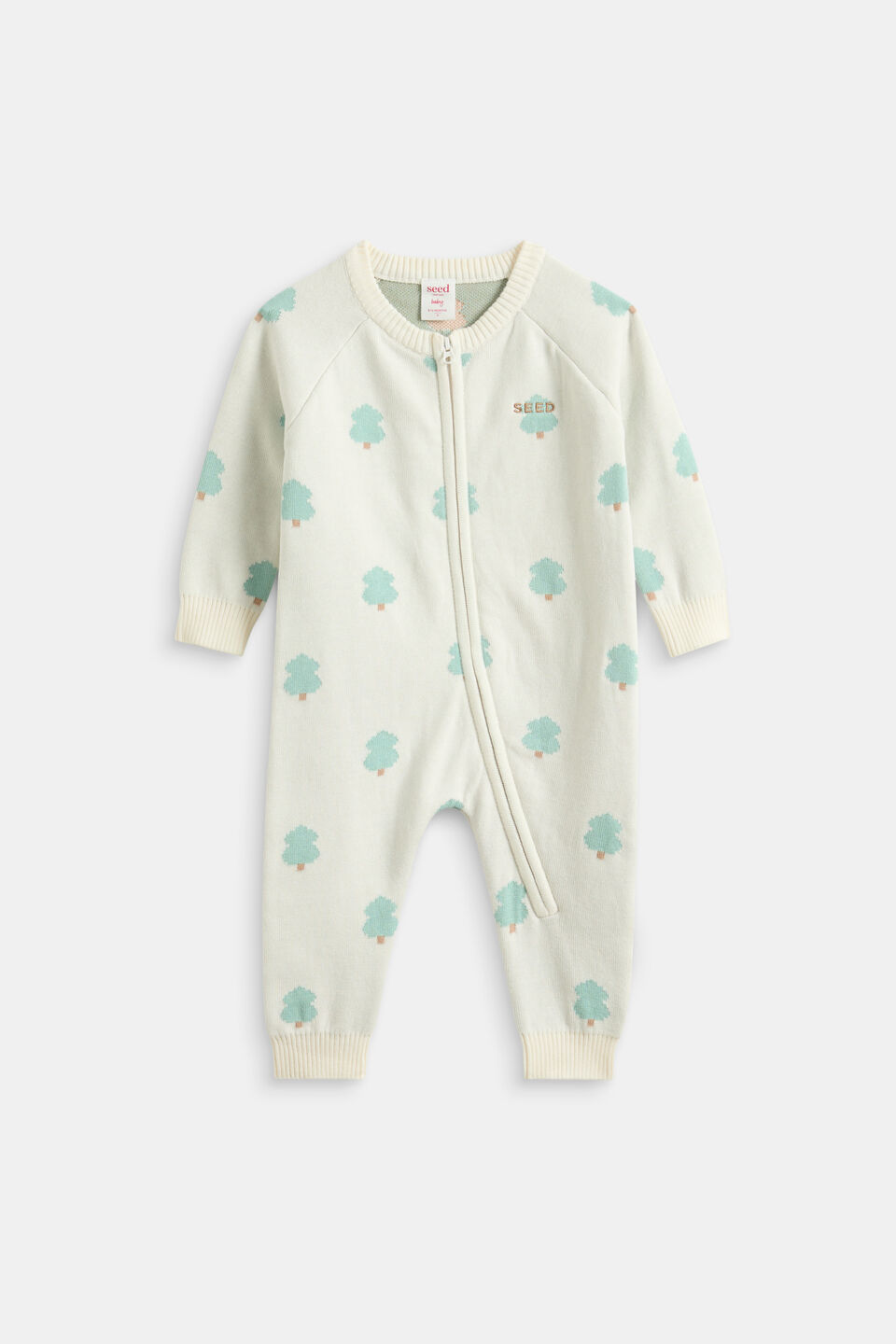 Jacquard Knit Jumpsuit  Classic Cream