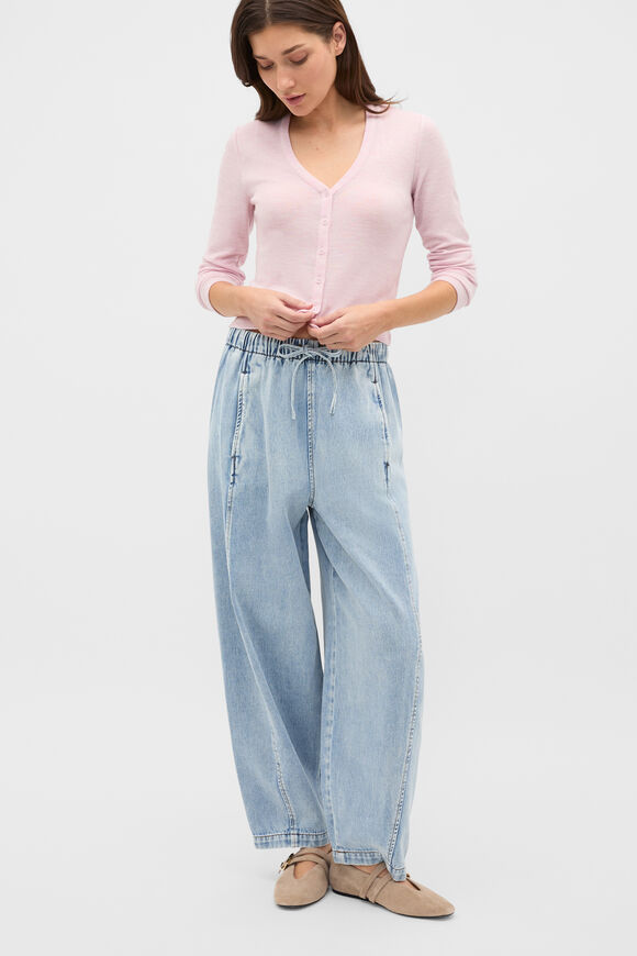 Australian Merino Cropped Cardigan  Primrose Marle  hi-res