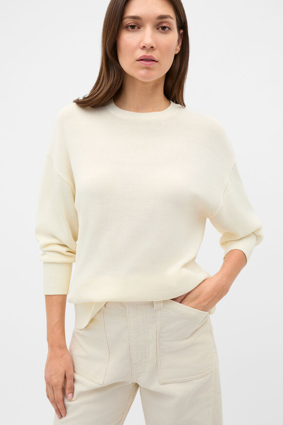 Cotton Oversized Knit  Coconut Cream  hi-res