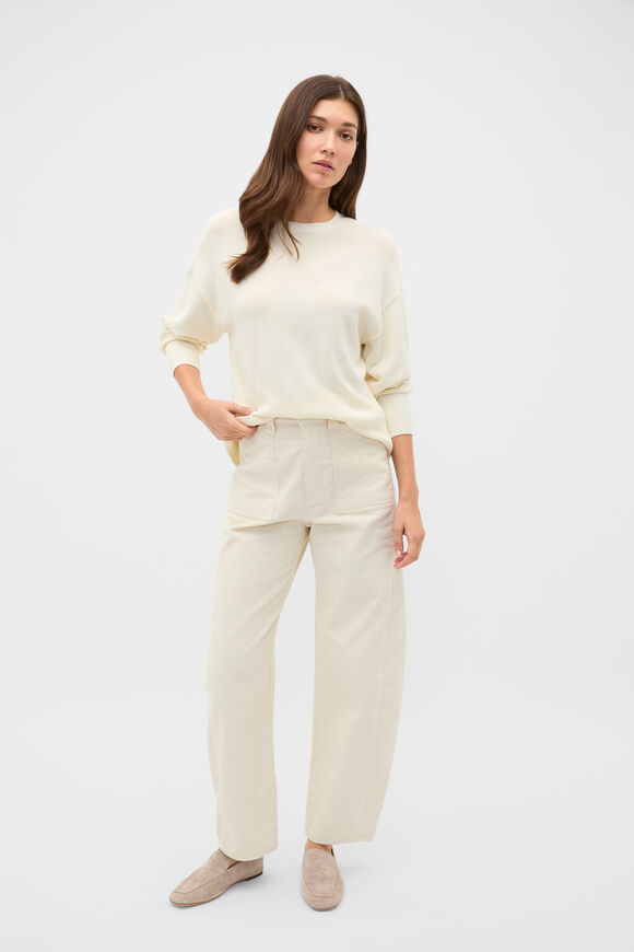 Cotton Oversized Knit  Coconut Cream  hi-res