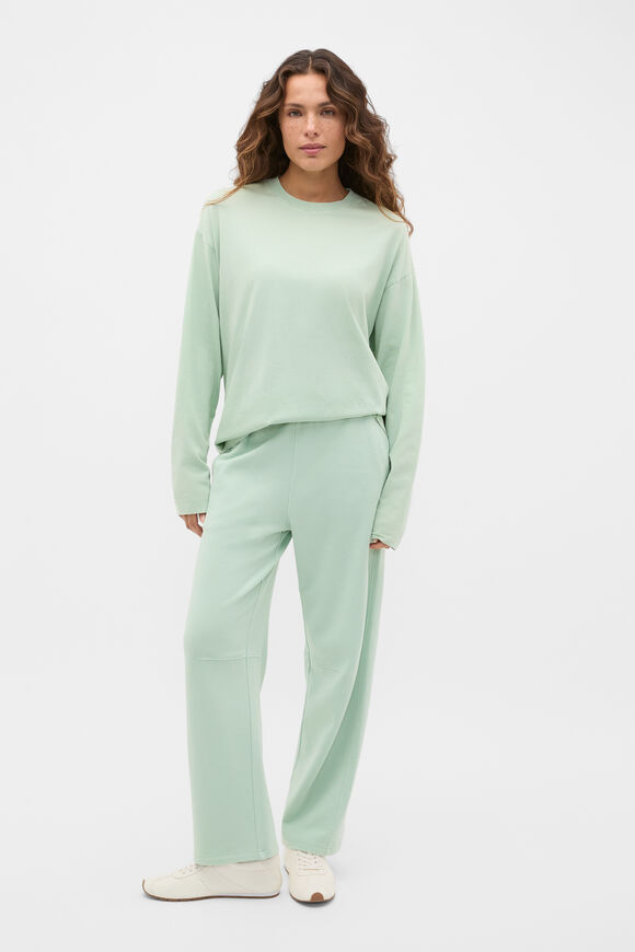 Washed Cotton Long Sleeve Top  Soft Moss Wash  hi-res