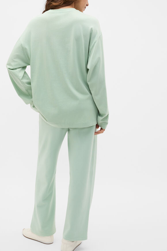 Washed Cotton Long Sleeve Top  Soft Moss Wash  hi-res