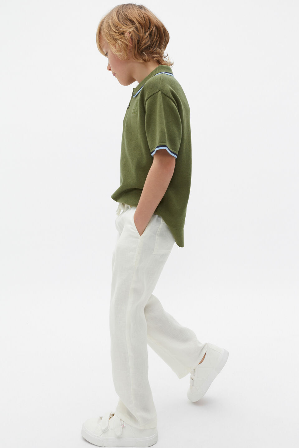 Knit Logo Polo  Kiwi Green