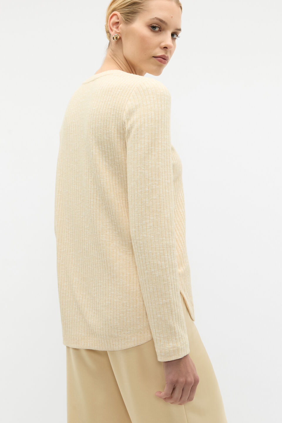 Textured Long Sleeve Top  Marzipan Twist