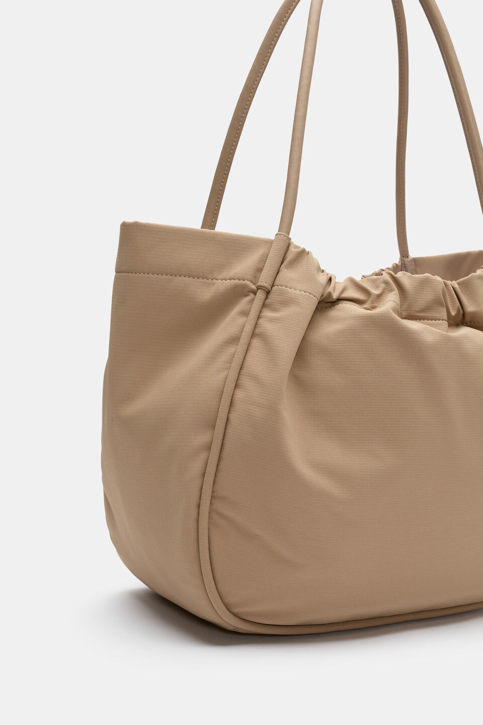 Ruched Essential Tech Tote  Sandstone