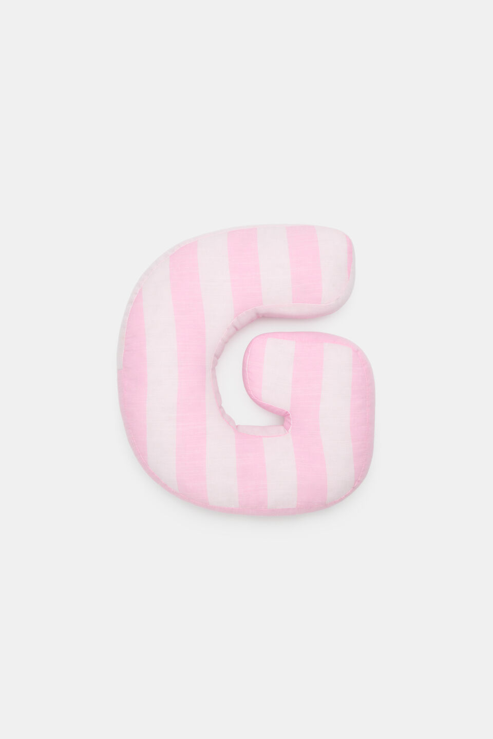 Pink Stripe Initial Cushion  G