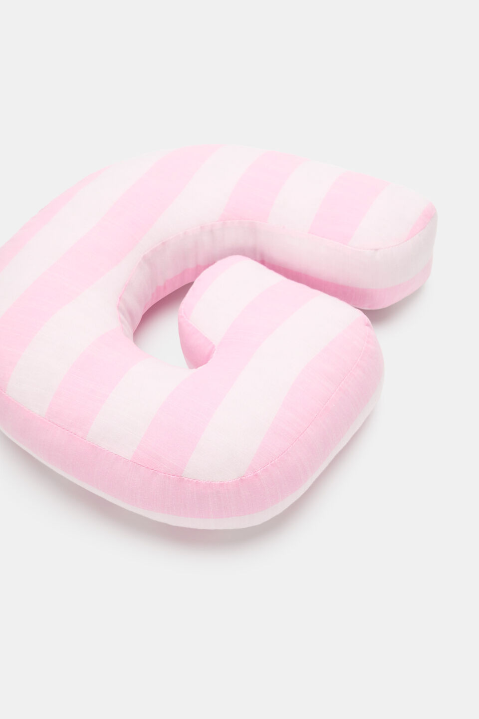 Pink Stripe Initial Cushion  G