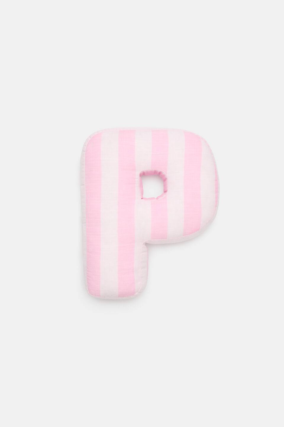 Pink Stripe Initial Cushion  P