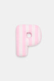 Pink Stripe Initial Cushion  P  hi-res
