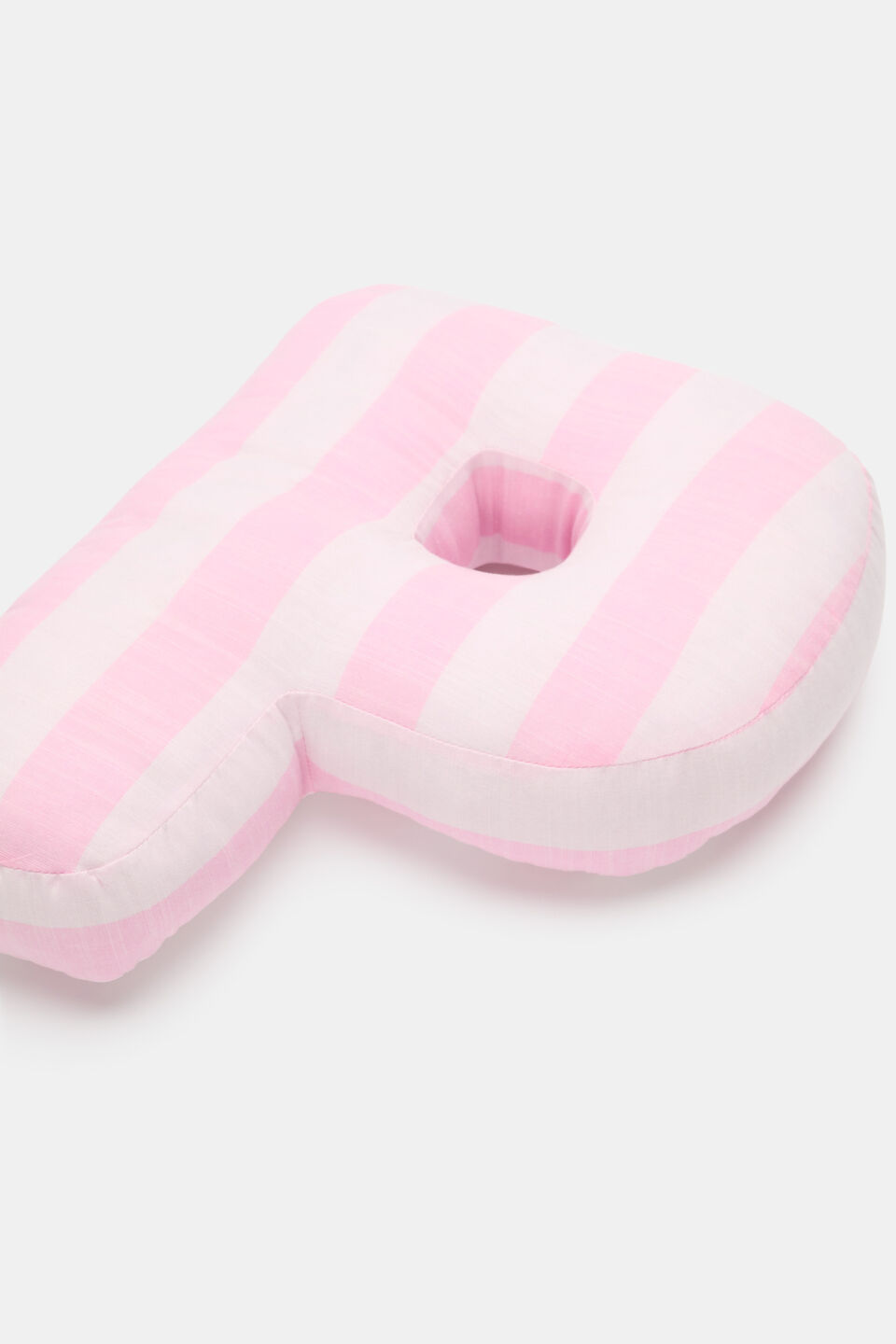 Pink Stripe Initial Cushion  P