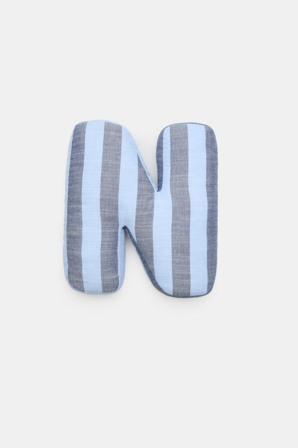 Blue Stripe Initial Cushion  N