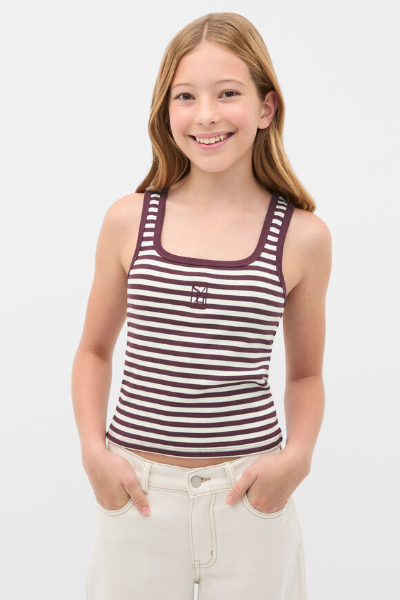 Striped Logo Tank  Mulberry  hi-res