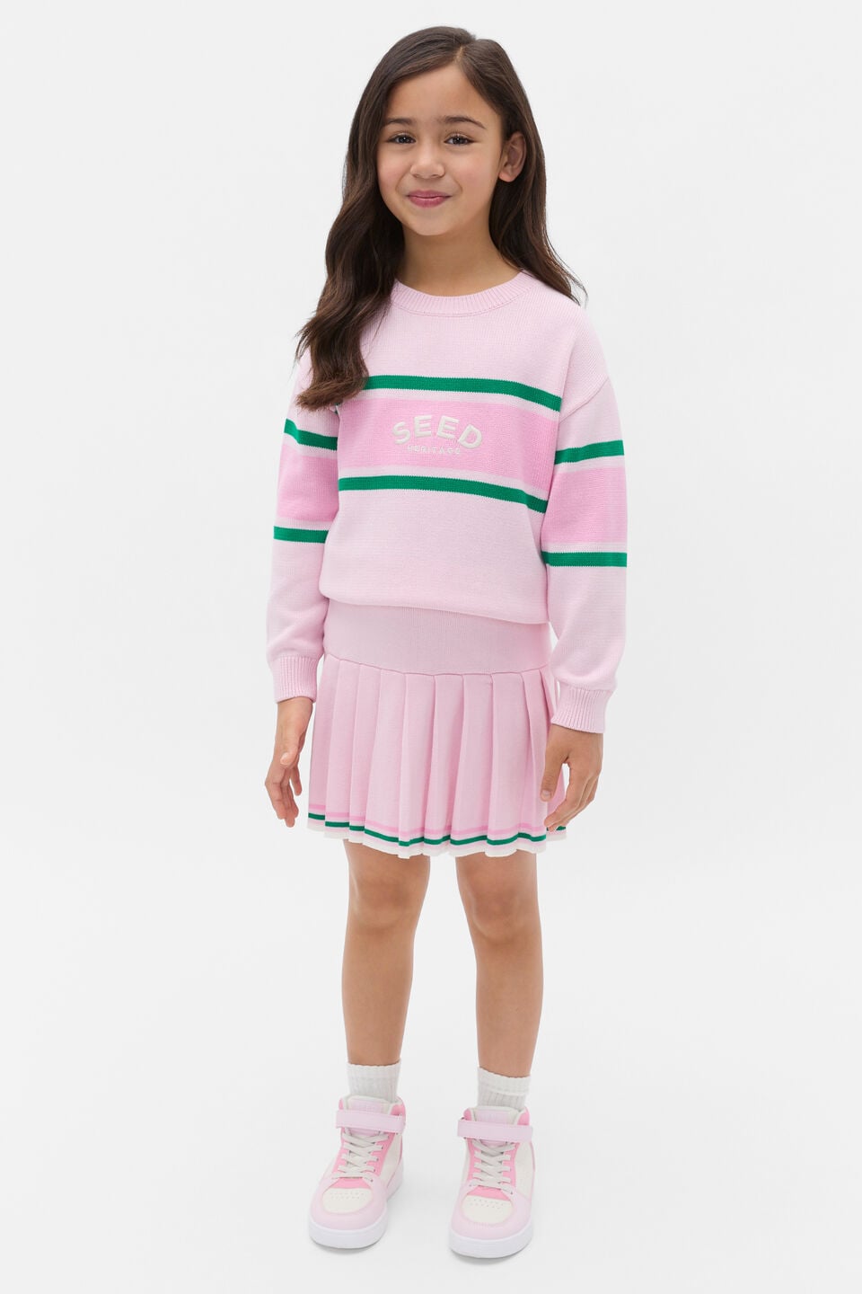 Retro Logo Knit Sweater  Pink Lemonade