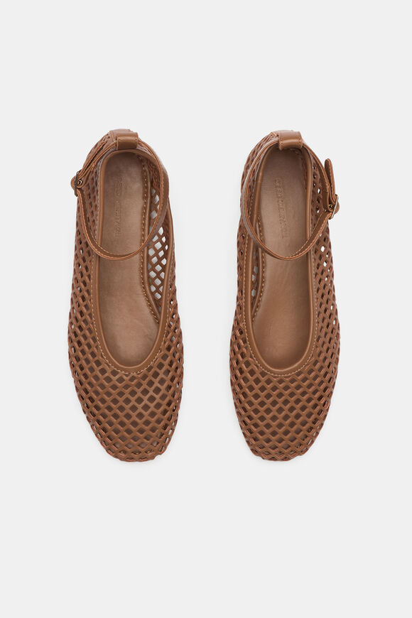 Amari Perforated Ballet Flat  Tan  hi-res