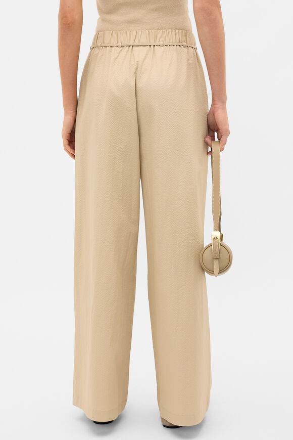 Textured Wide Leg Pant  Cashew Cream  hi-res