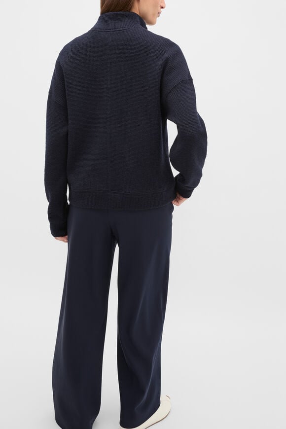 Textured Twist Funnel Neck Sweat  Twilight Blue Twist  hi-res