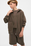 Garment Dye Zip Through Hoodie  Chocolate  hi-res