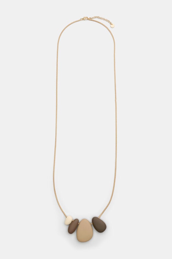 Opaque Pebble Necklace  Gold  hi-res