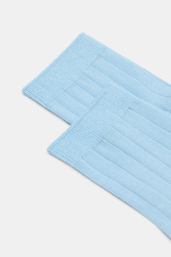 Wide Rib Quarter Crew Sock  Soft Blue  hi-res