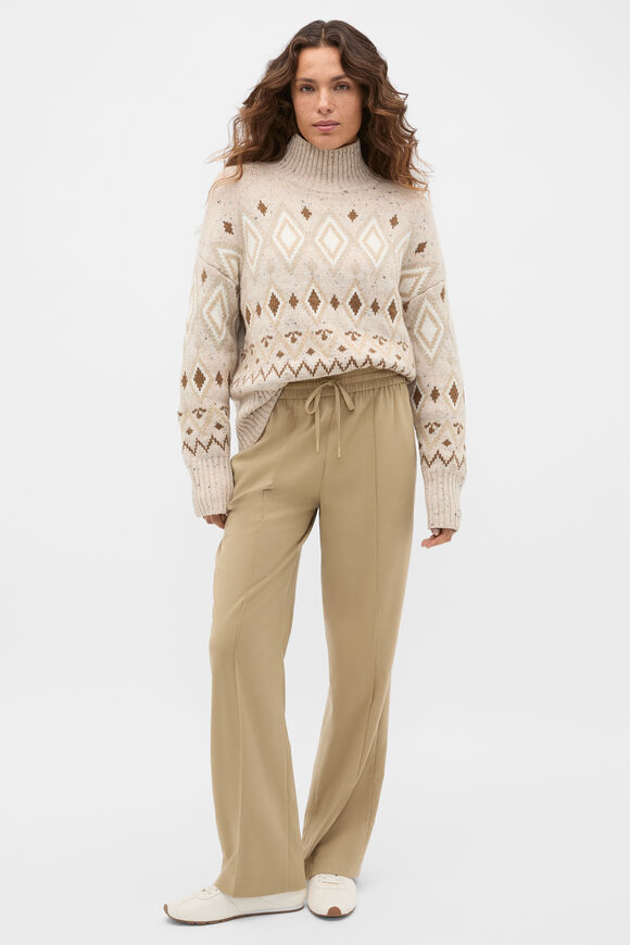 Fair Isle Slouch Knit  Wheat Speckle  hi-res