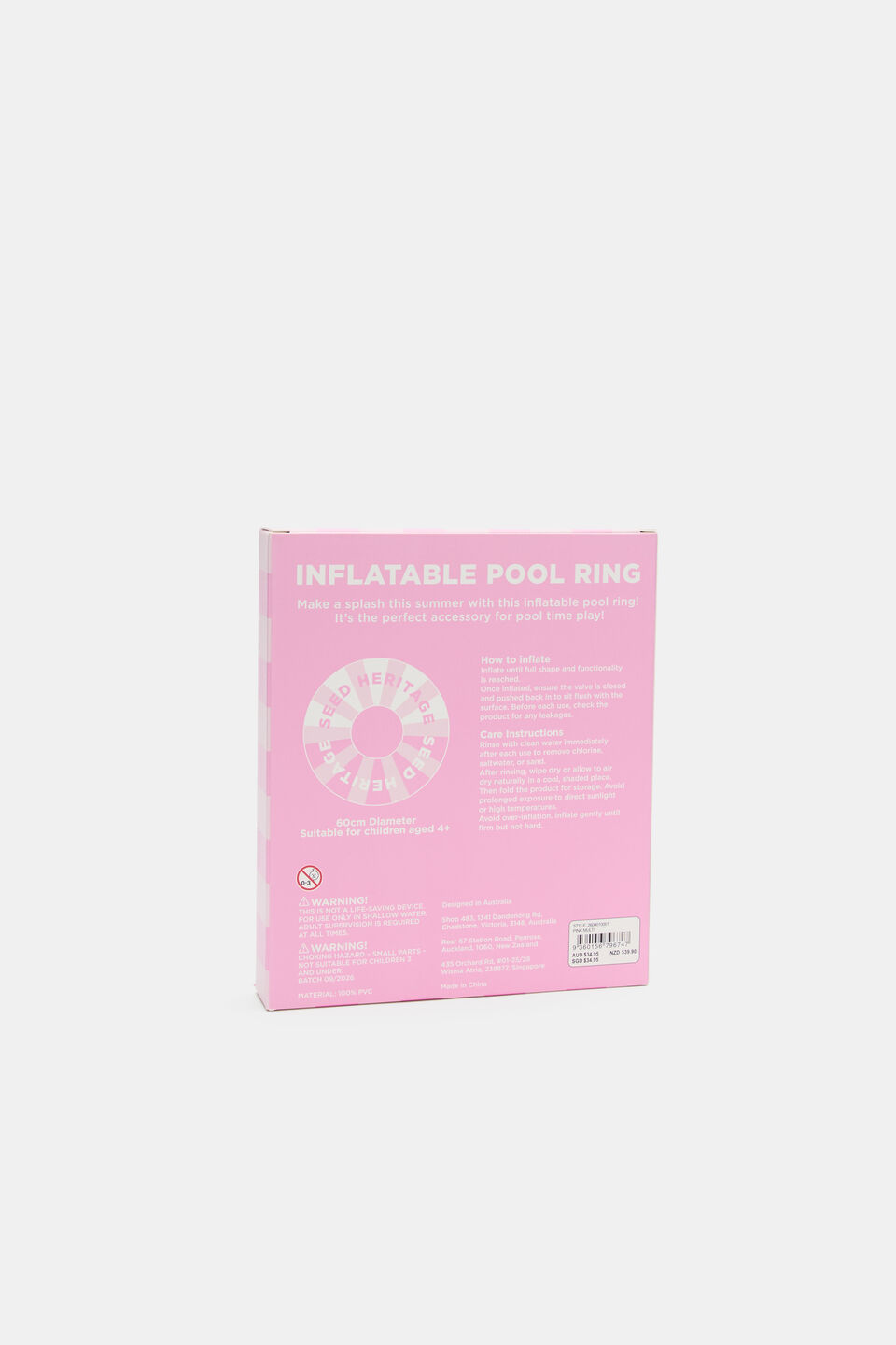 Inflatable Pool Ring  Pink Multi