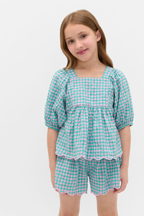 Gingham Top  Mint  hi-res