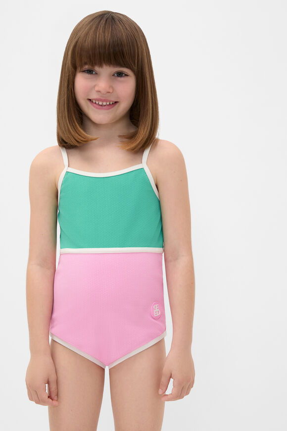 Colour Block Bather  Candy Pink  hi-res