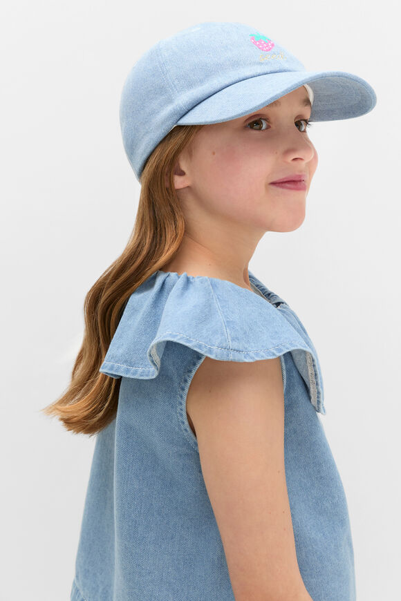 Strawberry Denim Cap  Light Wash  hi-res