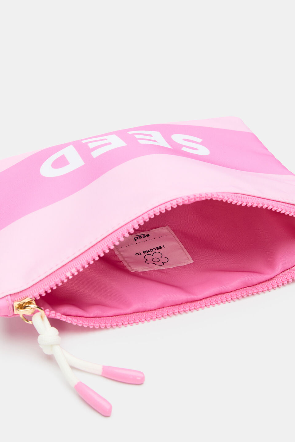 Swim Pouch  Candy Pink Stripe