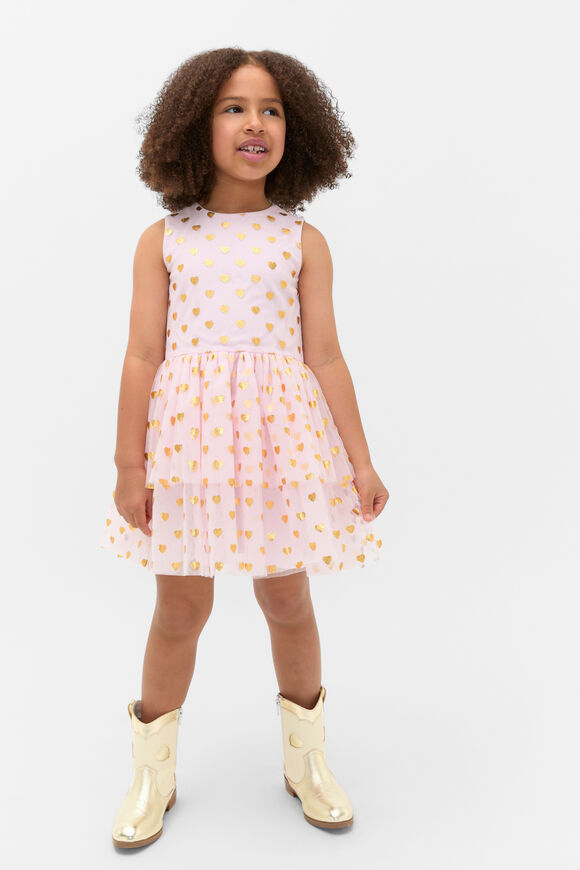 Foil Heart Dress  Pink Lemonade  hi-res