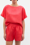 Linen Wave Scallop Short  Electric Crimson  hi-res