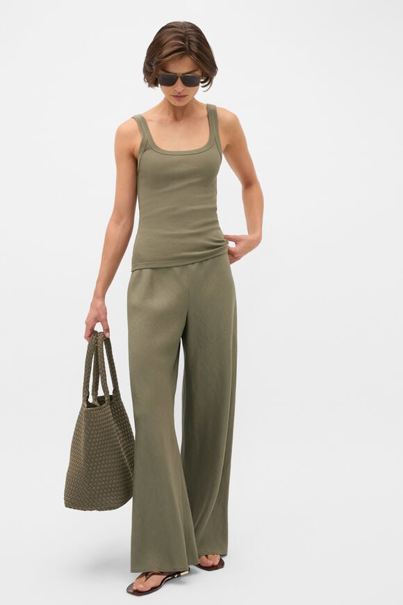 Core Linen Easy Wide Leg Pant  Caper  hi-res